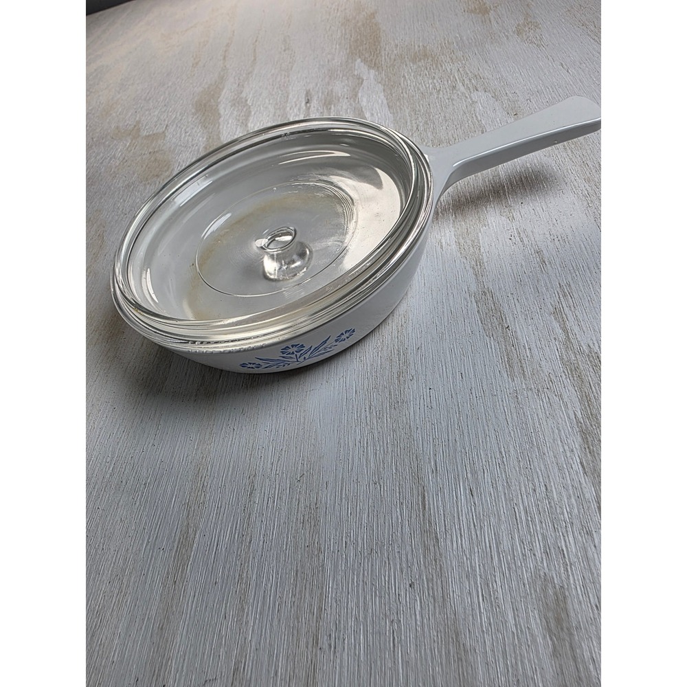 Vintage Corning Ware P-83-B Blue Cornflower 6.5 Inch Skillet with Glass Lid